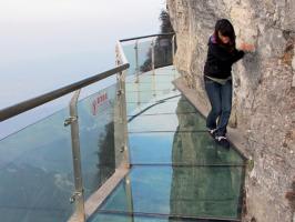 Girl on Mt.Tianmenshan Viewing Deck